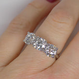 Aroca "Trilogy of Brilliance" Platinum 3 Round Brilliant Lab Grown Diamonds Engagement Ring 3.00ct SKU 7707055