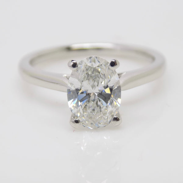 Platinum Oval Lab Grown Diamond Solitaire Engagement Ring 1.51ct SKU 7707060