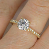 Aroca "Aveline" 18ct Yellow Gold Round Brilliant Lab Grown Diamond Solitaire/Shoulder Engagement Ring 1.18CT SKU 7707094