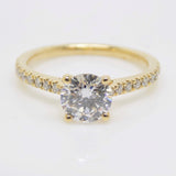Aroca "Aveline" 18ct Yellow Gold Round Brilliant Lab Grown Diamond Solitaire/Shoulder Engagement Ring 1.18CT SKU 7707094