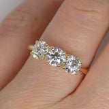 Aroca "Trilogy of Brilliance" 18ct Yellow Gold & Yellow Gold Head, 3 Round Brilliant Lab Grown Diamonds 1.50ct Engagement Ring SKU 7707096