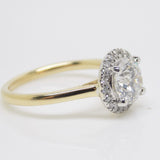 Aroca "Radiant Halo" 18ct Yellow Gold & White Gold Claws Lab Grown Round Brilliant Diamond Engagement Ring 1.66ct SKU 7707097
