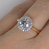 Aroca "Radiant Halo" 18ct Yellow Gold & White Gold Claws Lab Grown Round Brilliant Diamond Engagement Ring 1.66ct SKU 7707097