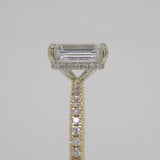 Aroca "Tara Grace" 18ct Yellow Gold and White Gold Claws Lab Grown Emerald Cut Diamond, Peek-a-boo Diamonds Engagement Ring 1.70ct SKU 7707098