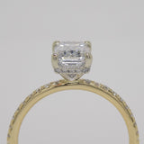 Aroca "Tara Grace" 18ct Yellow Gold and White Gold Claws Lab Grown Emerald Cut Diamond, Peek-a-boo Diamonds Engagement Ring 1.70ct SKU 7707098