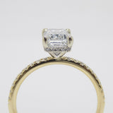 Aroca "Tara Grace" 18ct Yellow Gold and White Gold Claws Lab Grown Emerald Cut Diamond, Peek-a-boo Diamonds Engagement Ring 1.70ct SKU 7707098