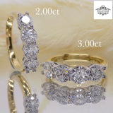 Aroca "The Vivienne Band" 18ct Yellow Gold/White Gold Head 4 Lab Grown Diamonds Ring 3.00ct SKU 7707101
