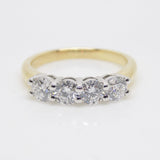 Aroca "The Vivienne Band" 18ct Yellow Gold/White Gold Head 4 Lab Grown Diamonds Ring 1.20ct SKU 7707103