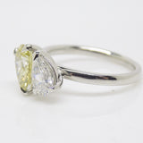 Platinum "Toi et Moi" Lab Grown 1.01ct Pear Fancy Vivid Yellow Diamond with Lab Grown 0.53ct Pear Diamond Ring SKU 7708002