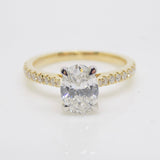 Aroca "The Radiant Grace" 18ct Yellow Gold Oval Cut Lab Grown Diamond, Diamond Shoulders Engagement Ring 1.35ct SKU 7707050