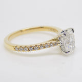 18ct Yellow Gold Oval Cut Lab Grown Diamond, Diamond Shoulders Engagement Ring 1.35ct SKU 7707050