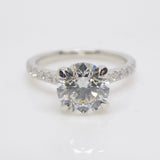 Aroca "Aveline" Platinum Round Brilliant Lab Grown Diamonds, Lab Grown Diamond shoulders Engagement Ring 2.55CT SKU 7707051