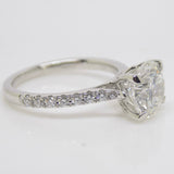Aroca "Aveline" Platinum Round Brilliant Lab Grown Diamonds, Lab Grown Diamond shoulders Engagement Ring 2.55CT SKU 7707051