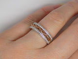 9ct 2 Tone Rose and White Gold Celtic Style Wedding/Eternity Ring 0.15ct SKU 8802147