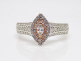 9ct White Gold and Rose Gold Marquise Diamond Cluster Engagement Ring 0.40ct SKU 8802148