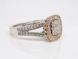 9ct White Gold and Rose Gold Accentuated Diamond Engagement Ring 1.00ct SKU 8802146