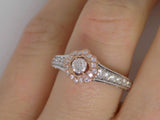 9ct White Gold and Rose Gold Accentuated Diamond Engagement Ring 0.62ct SKU 8802149