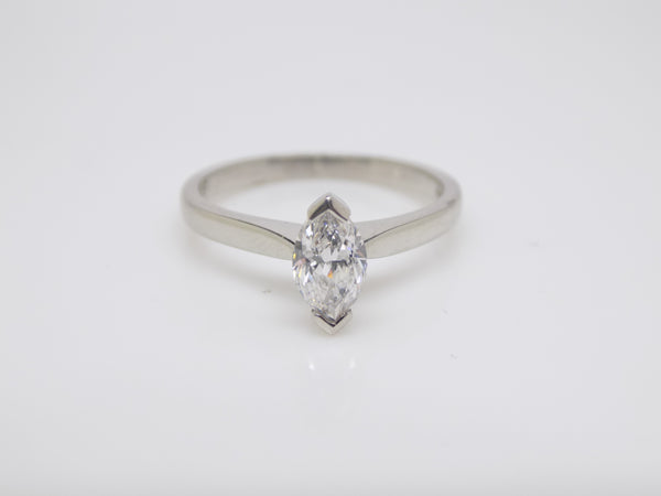 Platinum Marquise Cut Diamond Solitaire Engagement Ring 0.50ct SKU 8803179