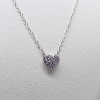 9ct White Gold Pave Diamond Heart Pendant 0.09ct SKU 1641205