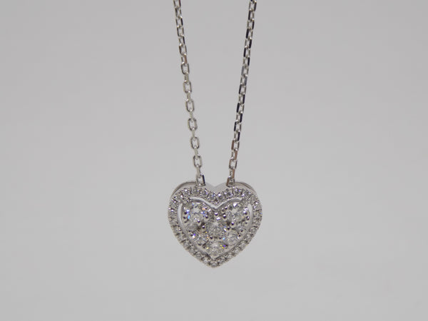 18ct White Gold Diamond Heart Pendant 0.27ct SKU 1641208