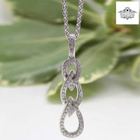 18ct White Gold Fancy Drop Pave Diamond Pendant 0.30ct SKU 1841010