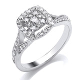 Diamond Halo Cluster Engagement Ring 0.50ct SKU 6109016