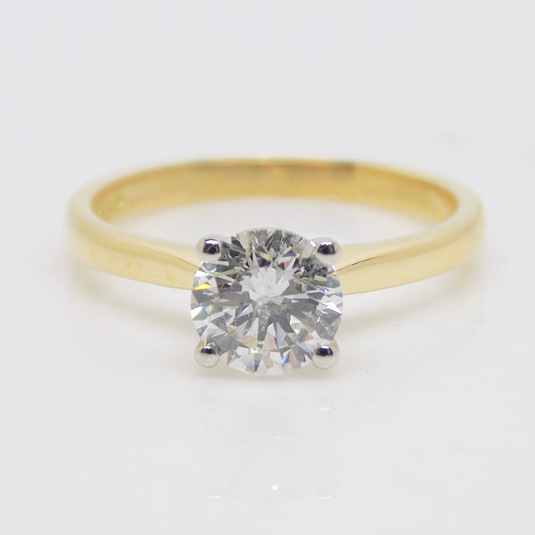 18ct Yellow Gold Natural Round Brilliant Diamond Solitaire Engagement Ring 1.01ct SKU 6301700