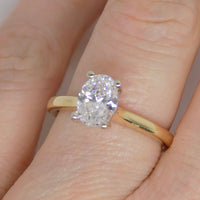 18ct Yellow Gold Oval Natural Diamond Solitaire Engagement Ring 1.00ct SKU 6301703