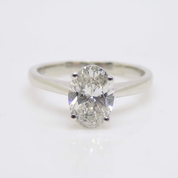 Platinum Lab Grown Diamond Oval Solitaire Engagement Ring 1.51ct SKU 7707047