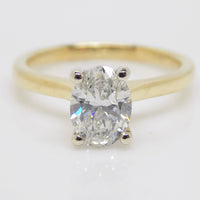 18ct Yellow Gold Lab Grown Diamond Oval Solitaire Engagement Ring 1.51ct SKU 7707048