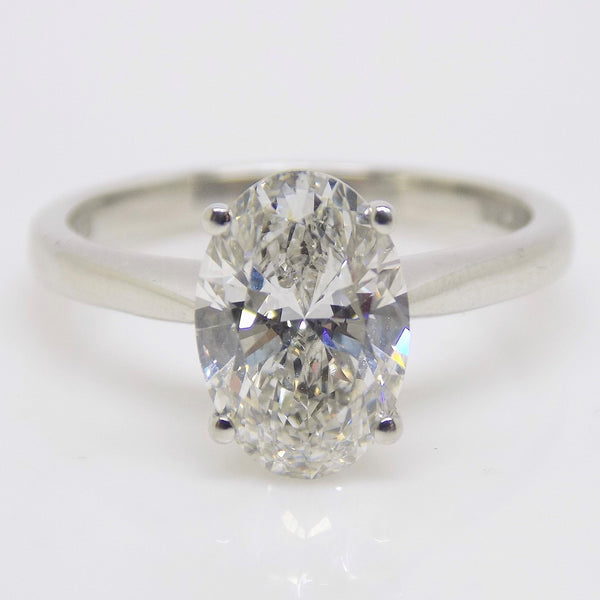 Platinum Lab Grown Diamond Oval Solitaire Engagement Ring 2.01ct SKU 7707049