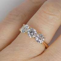 18ct Yellow Gold 3 Round Brilliant Lab Grown Diamonds Engagement Ring 1.50ct SKU 7707052