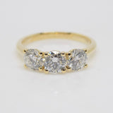 18ct Yellow Gold 3 Round Brilliant Lab Grown Diamonds Engagement Ring 1.50ct SKU 7707052