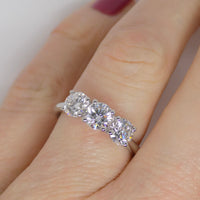Platinum 3 Round Brilliant Lab Grown Diamonds Engagement Ring 1.50ct SKU 7707054