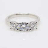 Platinum 3 Round Brilliant Lab Grown Diamonds Engagement Ring 1.50ct SKU 7707054