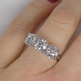 Platinum 3 Round Brilliant Lab Grown Diamonds Engagement Ring 3.00ct SKU 7707055