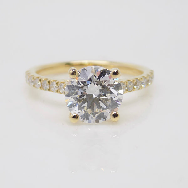 18ct Yellow Gold Round Brilliant Lab Grown Diamond/Shoulder Engagement Ring 2.34ct SKU 7707058