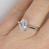 Platinum Oval Lab Grown Diamond Solitaire Engagement Ring 1.51ct SKU 7707060