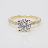 18ct Yellow Gold Round Brilliant Lab Grown Diamond/Shoulder Engagement Ring 1.74ct SKU 7707061