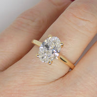 18ct Yellow Gold Oval Lab Grown Diamond Solitaire Engagement Ring 2.01ct SKU 7707064