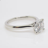 Platinum Round Brilliant Lab Grown Diamond Solitaire Engagement Ring 1.52ct SKU 7707066
