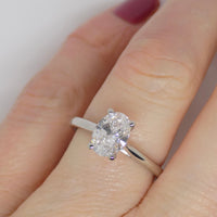 Platinum Oval Lab Grown Diamond Solitaire Engagement Ring 1.07ct SKU 7707067