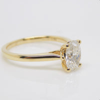 18ct Yellow Gold Oval Lab Grown Diamond Solitaire Engagement Ring 1.02ct SKU 7707068