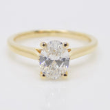 18ct Yellow Gold Oval Lab Grown Diamond Solitaire Engagement Ring 1.02ct SKU 7707068