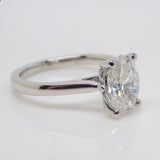 Platinum Oval Lab Grown Diamond Solitaire Engagement Ring 2.03ct SKU 7707069