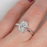 Platinum Oval Lab Grown Diamond Solitaire Engagement Ring 2.03ct SKU 7707069