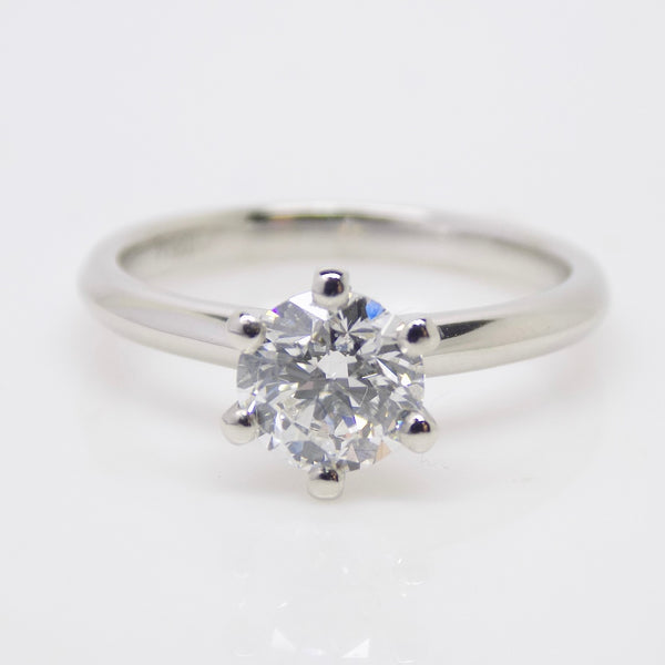 Platinum Round Brilliant Lab Grown Diamond Solitaire Engagement Ring 1.00ct SKU 7707071