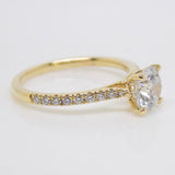 18ct Yellow Gold Round Brilliant Lab Grown Diamond Solitaire/Shoulder Engagement Ring 1.19CT SKU 7707073