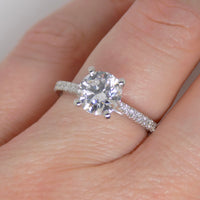 Platinum Round Brilliant Lab Grown Diamond Solitaire/Shoulders Engagement Ring 1.74ct SKU 7707075