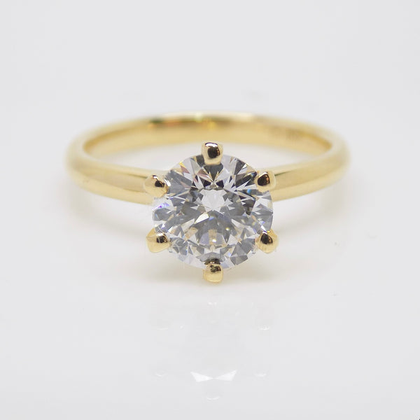 18ct Yellow Gold Round Brilliant Lab Grown Diamond Solitaire Engagement Ring 1.53ct SKU 7707077